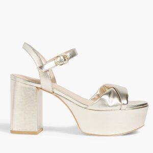 STUART WEITZMAN Everly metallic leather platform sandals Size 9